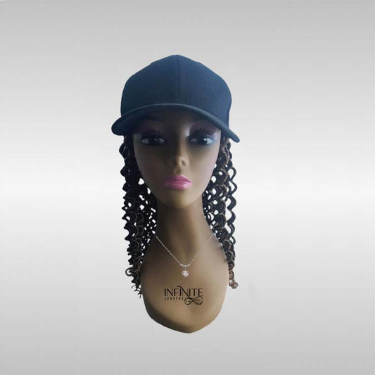 Curly Baseball Hat Wig