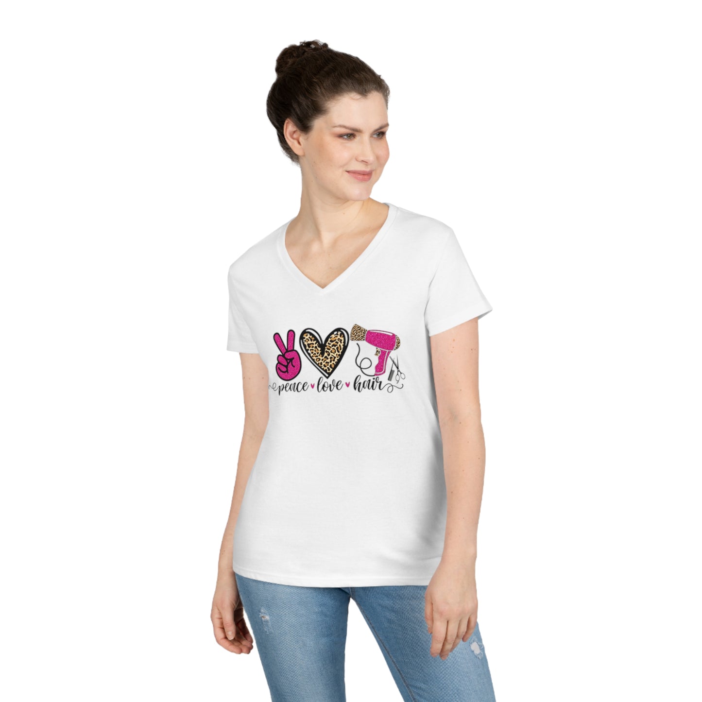 Peace Love Hair V-Neck T-Shirt