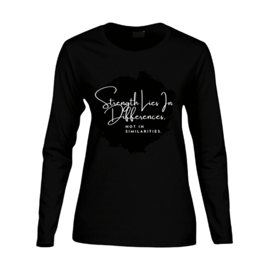 Strength Women's Long-Sleeve T-Shirt - Black Splash