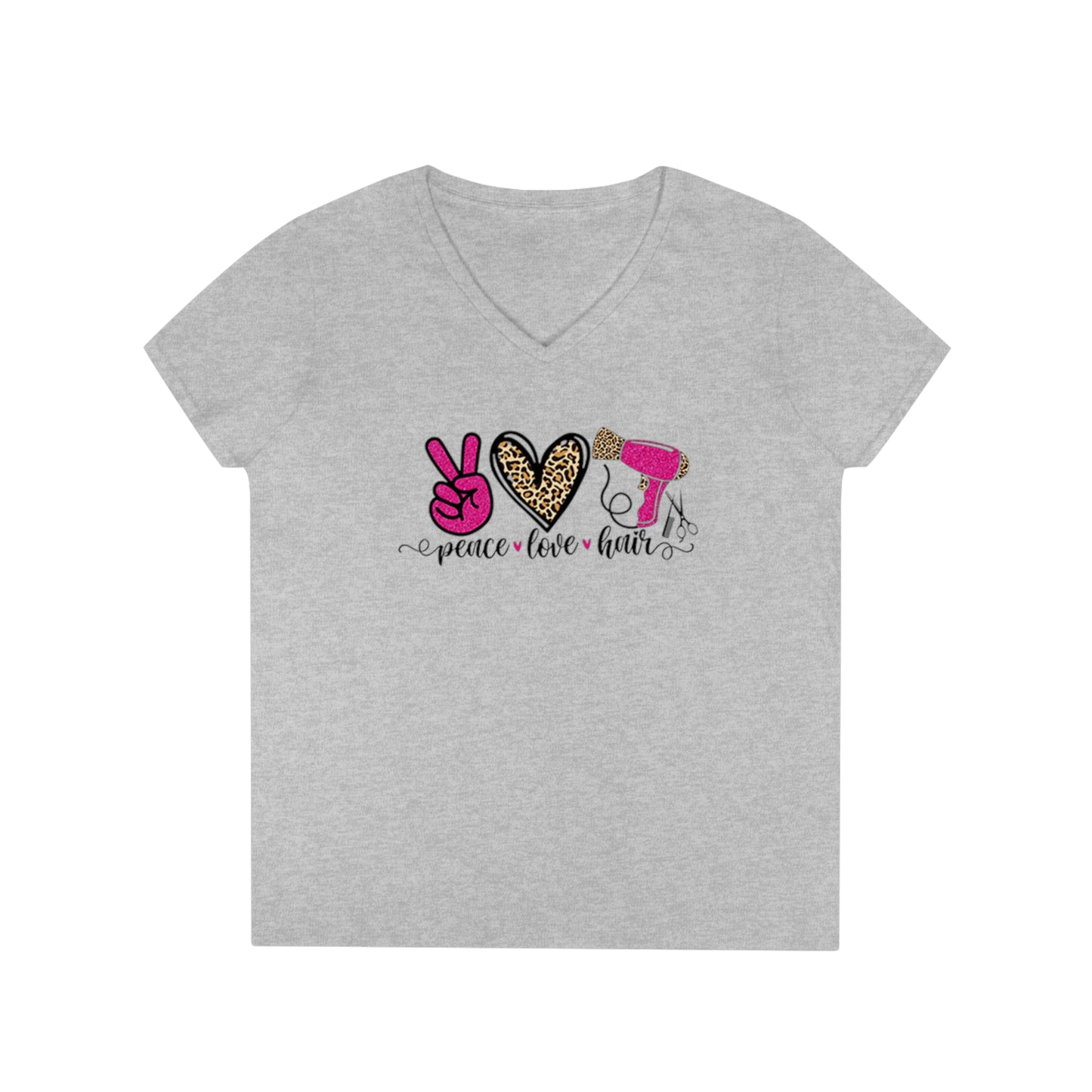 Peace Love Hair V-Neck T-Shirt