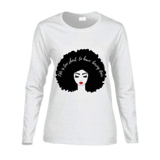 Black Afro Women's Long-Sleeve T-Shirt