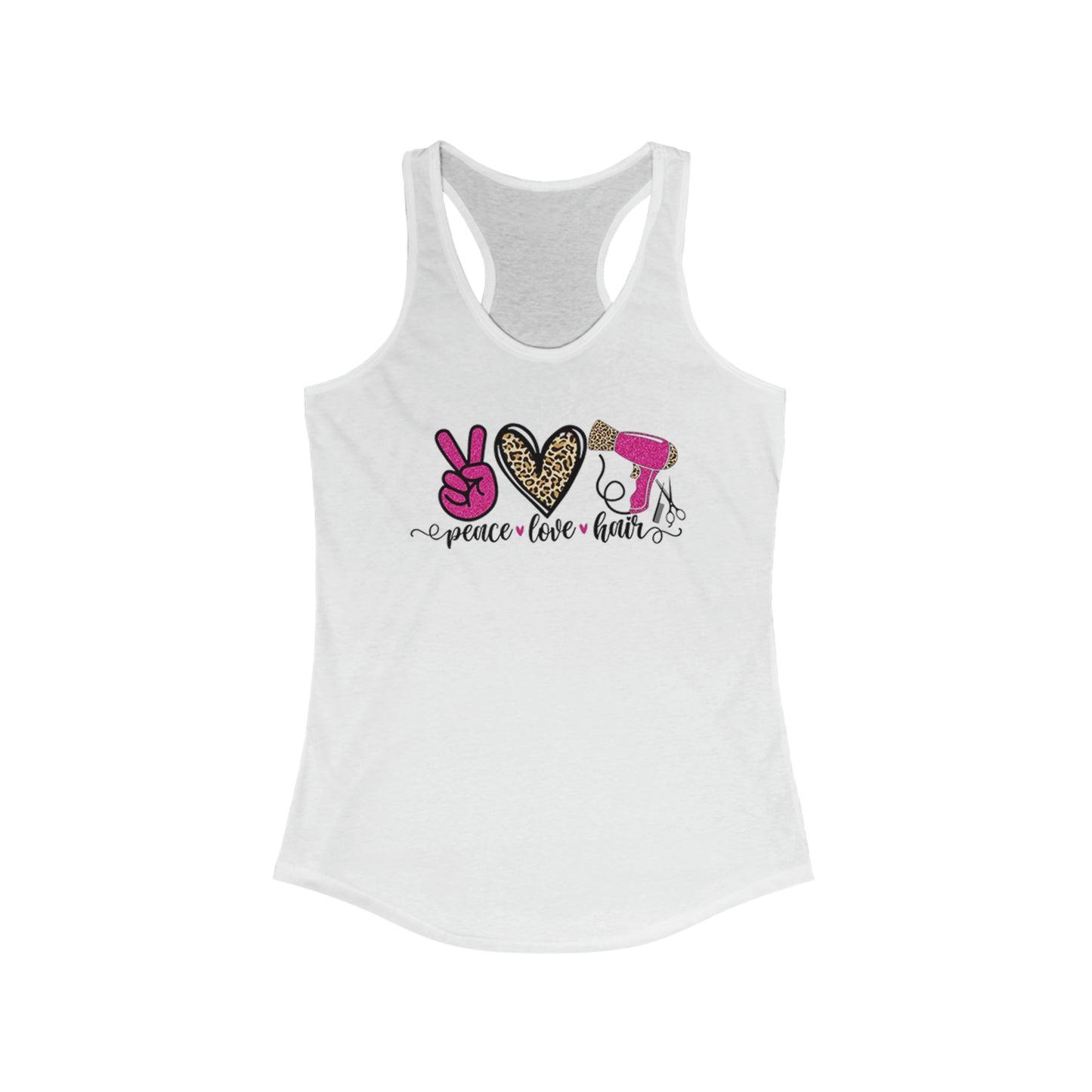 Peace Love Hair Racerback Tank