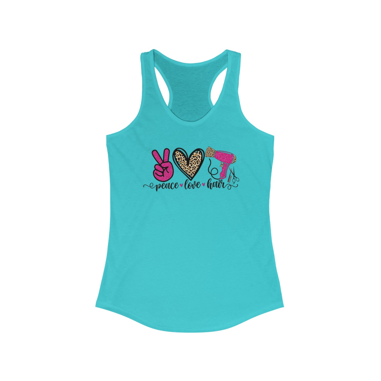 Peace Love Hair Racerback Tank