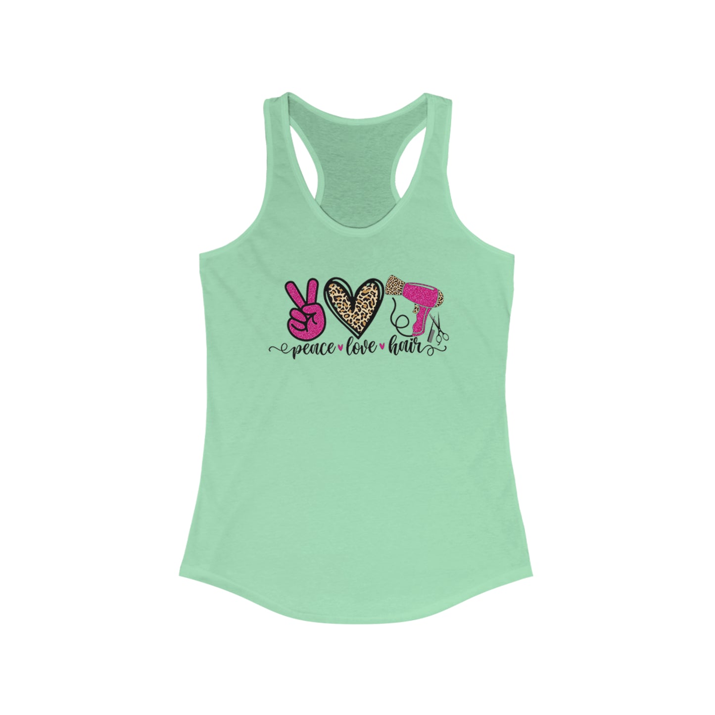 Peace Love Hair Racerback Tank