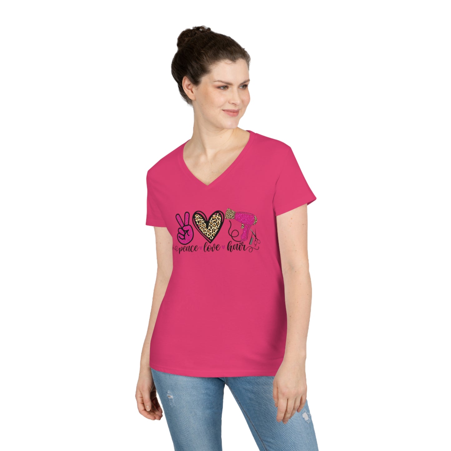 Peace Love Hair V-Neck T-Shirt