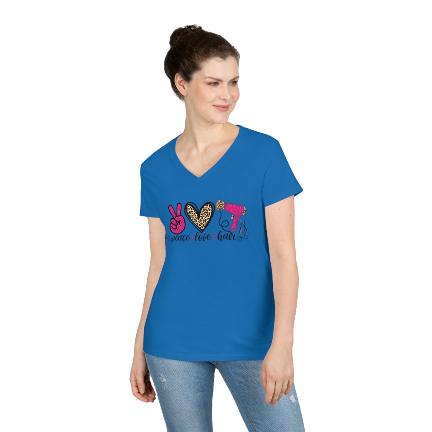 Peace Love Hair V-Neck T-Shirt