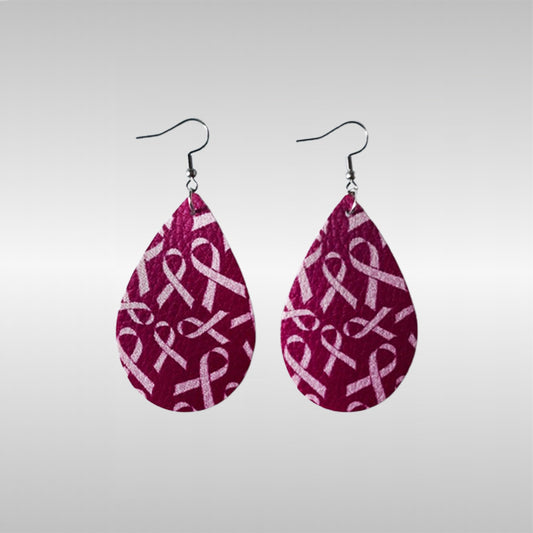 Breast Cancer Awareness Patterned Earrings