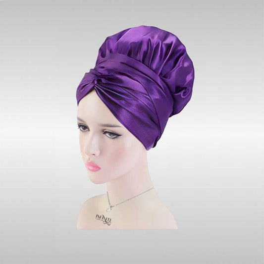 Wide Brim Silk Bonnet with Tie Band