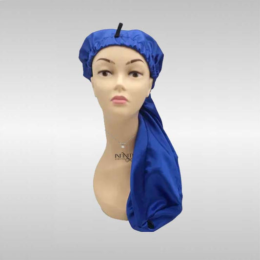 Long Silk Bonnet with Button