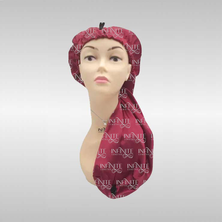 Long Silk Bonnet with Button